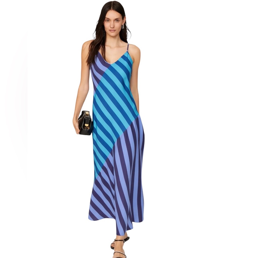 Saunders- Striped Blue Maxi Dress Size 6